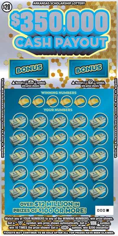 $350,000 Payout scratch-off ticket