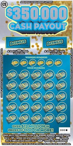$350,000 Payout scratch-off ticket