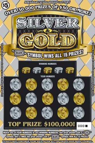 Silver & Gold scratch-off ticket