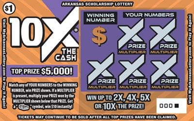 10X® the Cash scratch-off ticket