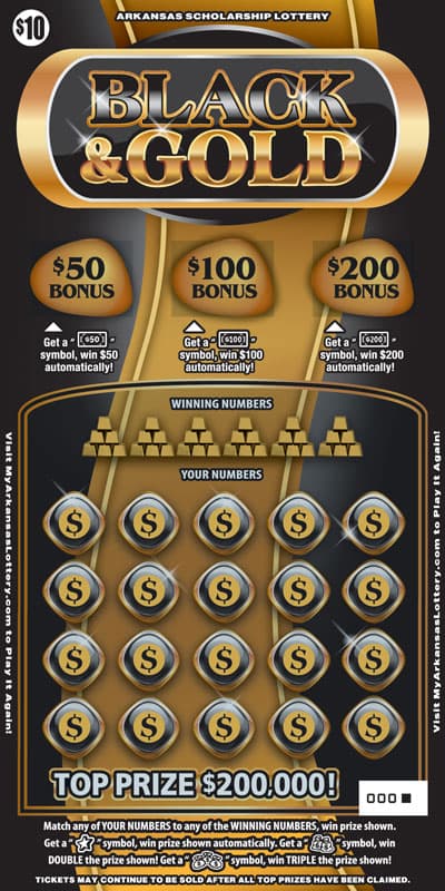 Black & Gold scratch-off ticket