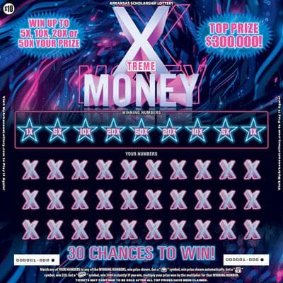 Xtreme Money scratch-off ticket