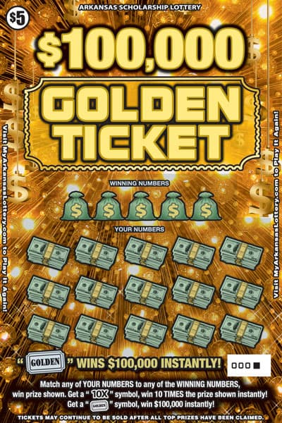 $100,000 Golden Ticket scratch-off ticket