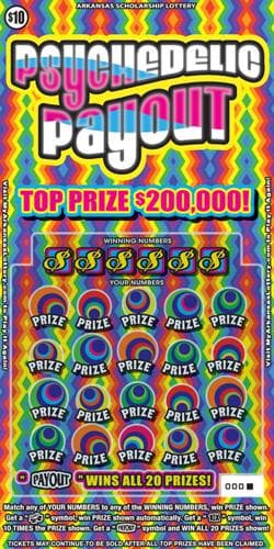 Psychedelic Payout scratch-off ticket