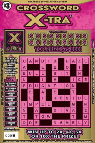 Crossword X-tra® scratch-off ticket