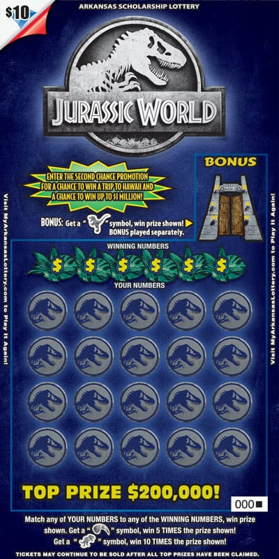 JURASSIC WORLD™ scratch-off ticket