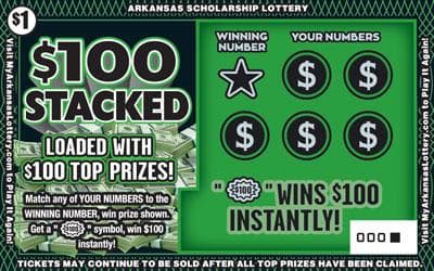 $100 Stacked scratch-off ticket