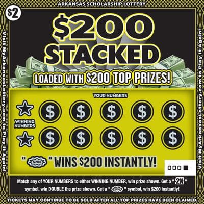 $200 Stacked scratch-off ticket