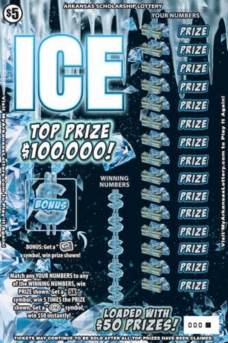 Fire and Ice scratch-off ticket