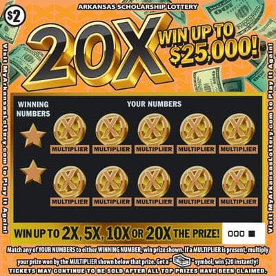 20X scratch-off ticket