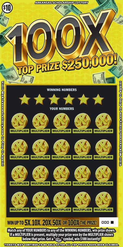 100X scratch-off ticket