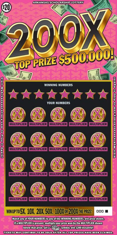 200X scratch-off ticket