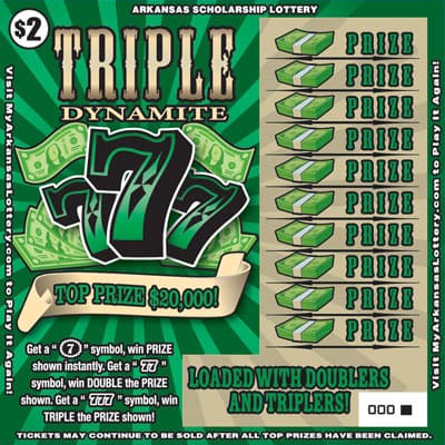 Triple Dynamite 777 scratch-off ticket