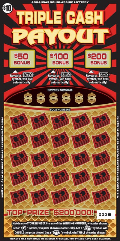 Triple Cash Payout scratch-off ticket