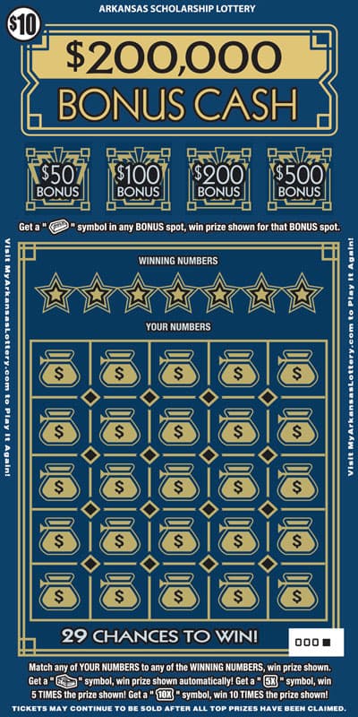 $200,000 Bonus Cash scratch-off ticket