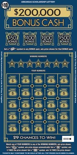 $200,000 Bonus Cash scratch-off ticket