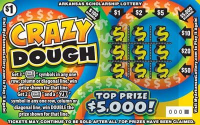 Crazy Dough scratch-off ticket