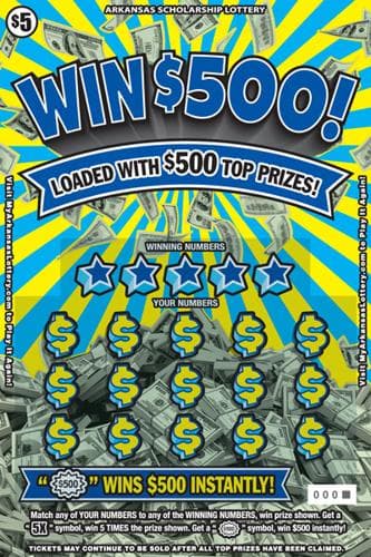 Win $500! scratch-off ticket
