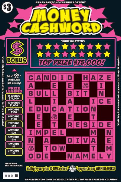 Money Cashword scratch-off ticket