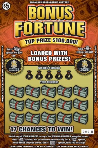 Bonus Fortune scratch-off ticket