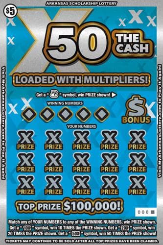 X50 the Cash scratch-off ticket