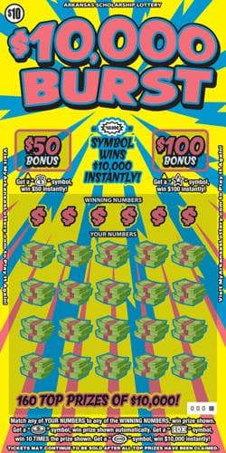 $10,000 Burst scratch-off ticket