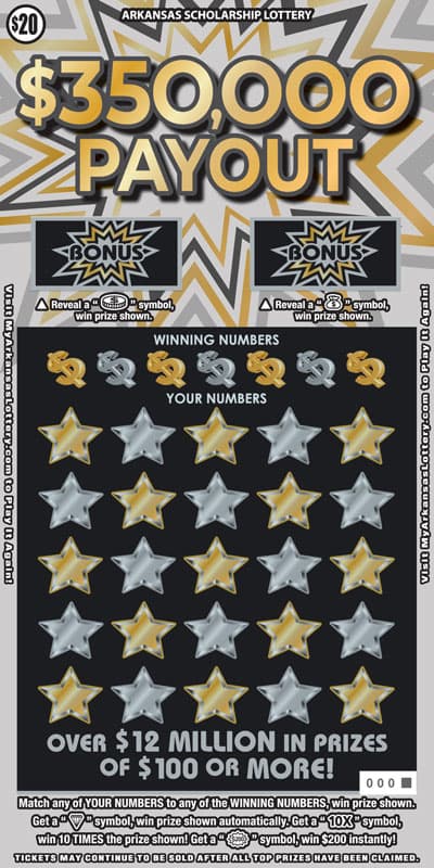 $350,000 Payout scratch-off ticket