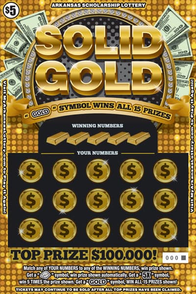 Solid Gold scratch-off ticket