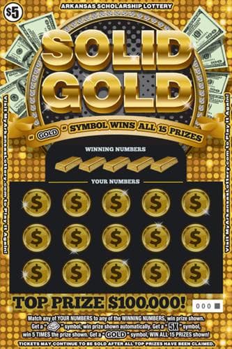 Solid Gold scratch-off ticket