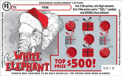 White Elephant scratch-off ticket