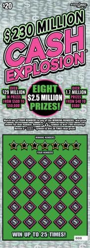 $230 Million CASH EXPLOSION® scratch-off ticket