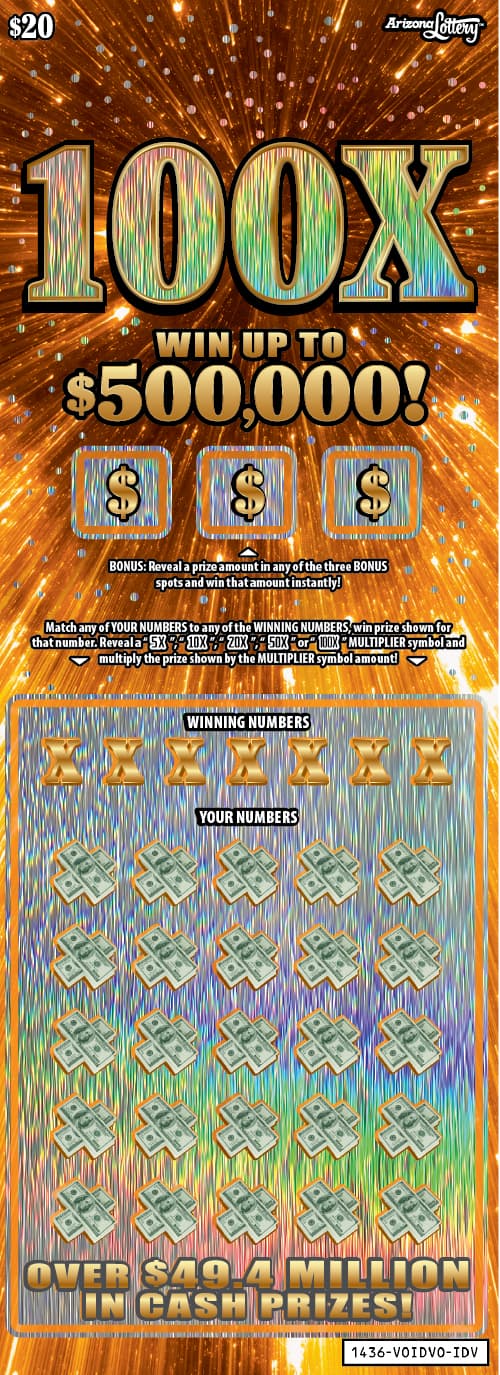 100X scratch-off ticket