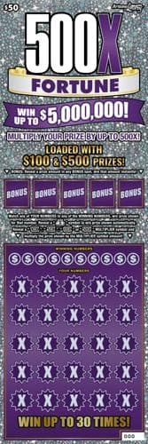 500X Fortune scratch-off ticket