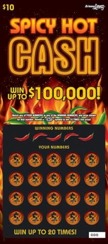 Spicy Hot Cash scratch-off ticket