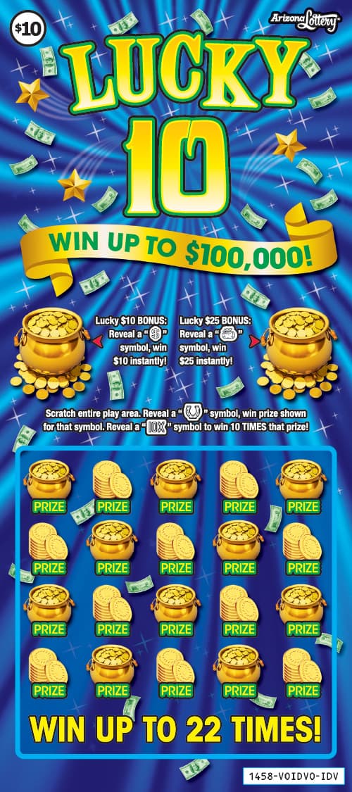 Lucky 10 scratch-off ticket