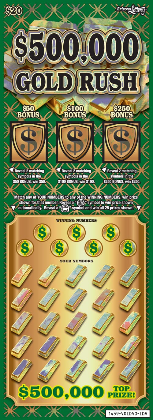 $500,000 Gold Rush scratch-off ticket