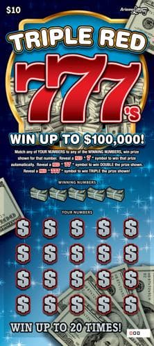 Triple Red 7's scratch-off ticket