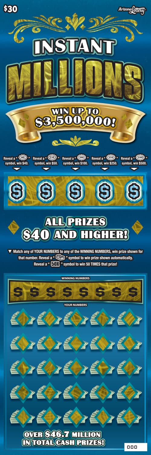 Instant Millions scratch-off ticket