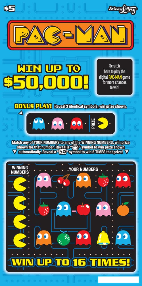 PAC-MAN scratch-off ticket