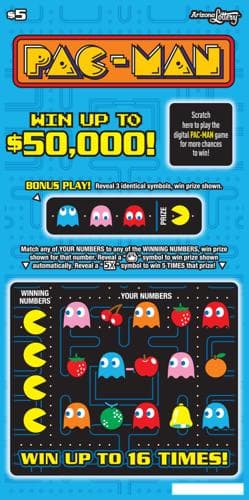 PAC-MAN scratch-off ticket