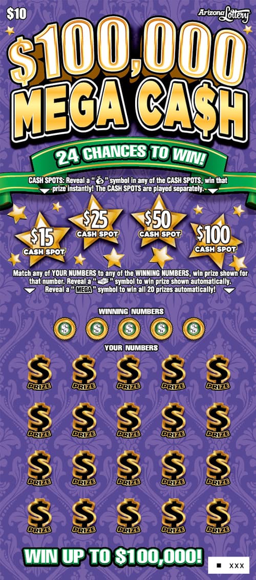 $100,000 Mega Cash scratch-off ticket