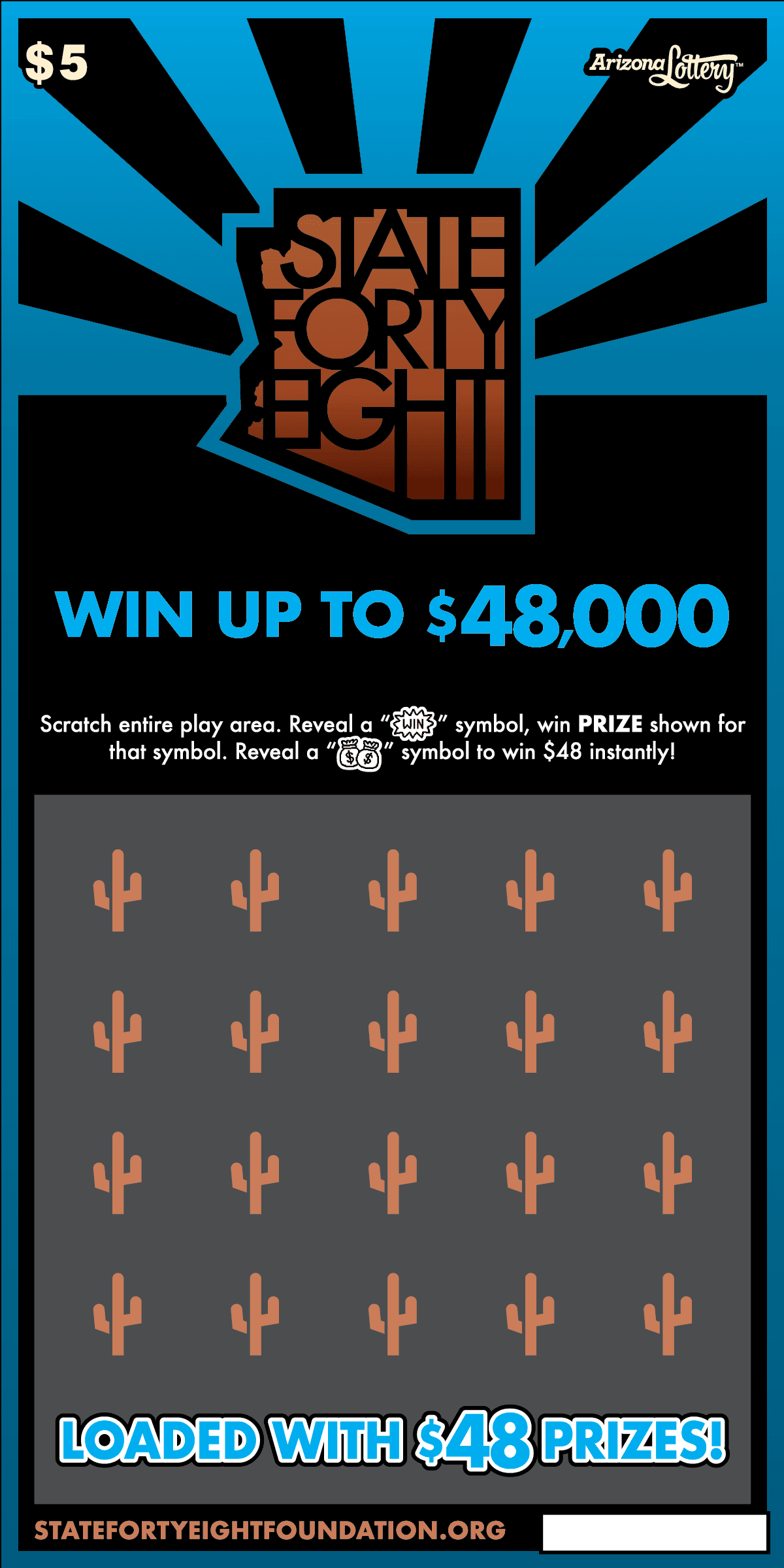 State Forty Eight scratch-off ticket