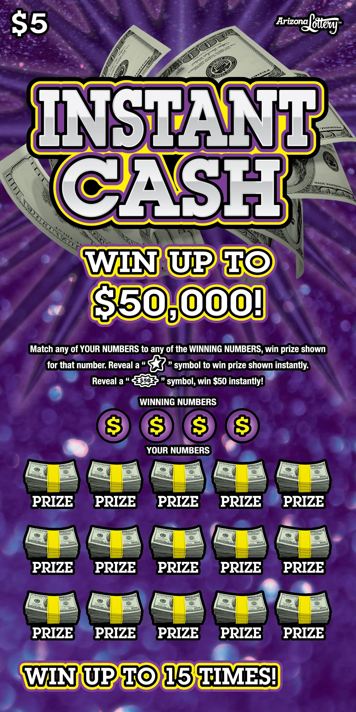 Instant Cash scratch-off ticket