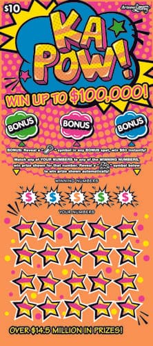 Ka-Pow scratch-off ticket