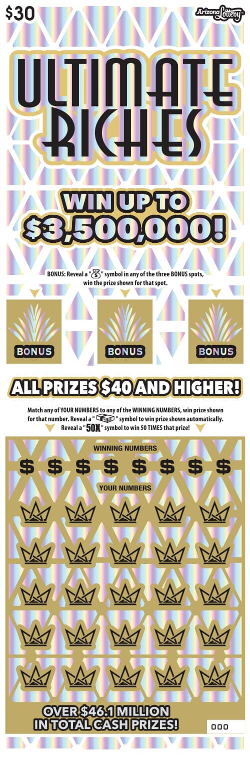 Ultimate Riches scratch-off ticket