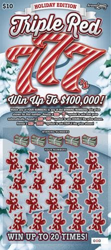 Triple Red 7's scratch-off ticket