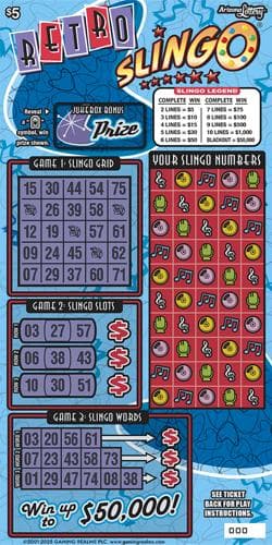 Retro SLINGO® scratch-off ticket