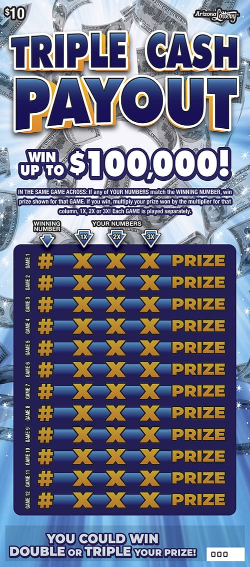 Triple Cash Payout scratch-off ticket