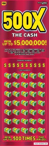 500X The Cash scratch-off ticket