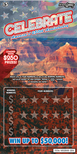 Celebrate scratch-off ticket